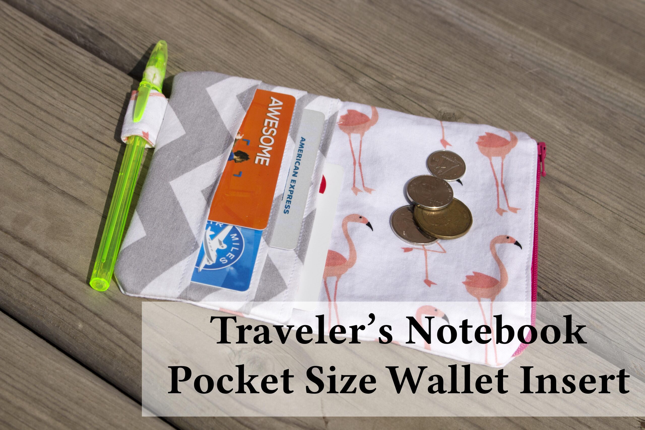 Pocket Size Travelers notebook Wallet Insert