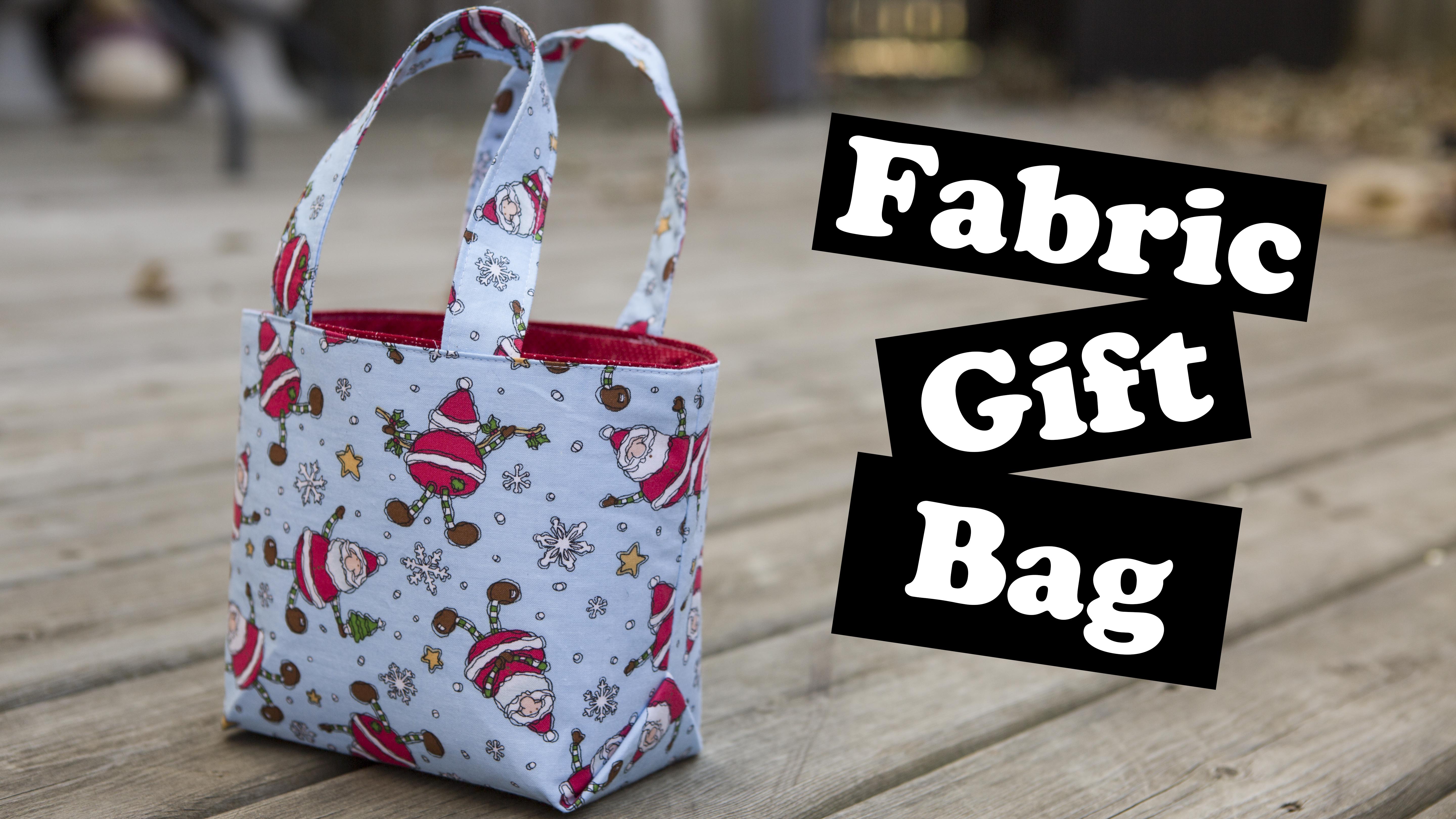 Reusable Fabric Gift bag tutorial | Charmed By Ashley