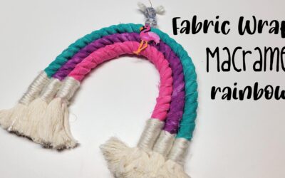 Fabric wrap macrame rainbow