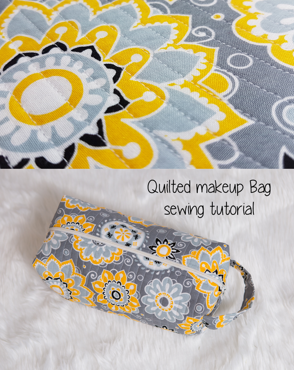 Quilted Box Make up bag Sewing tutorial