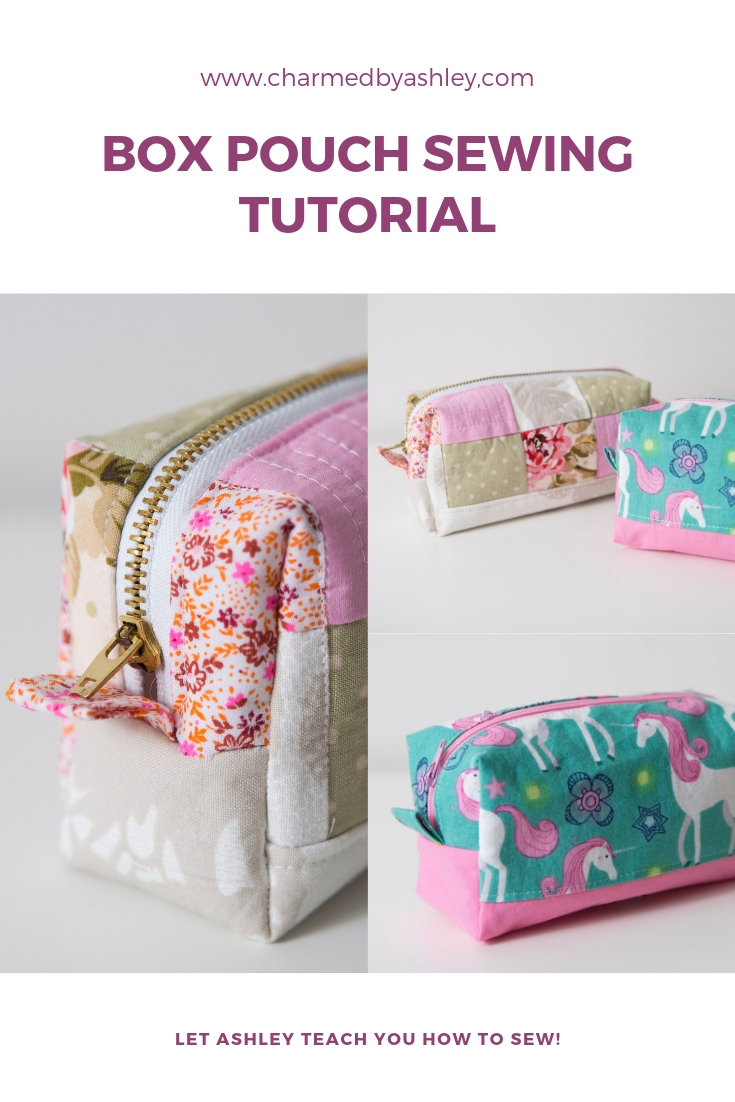 Box Pouch sewing tutorial | Charmed By Ashley