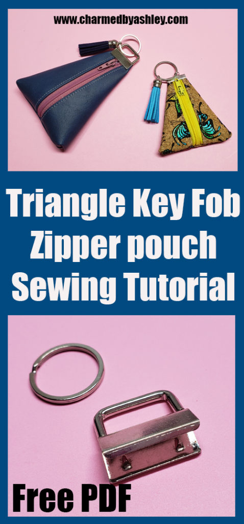 Key Fob Triangle Zipper Pouch - Free PDF 